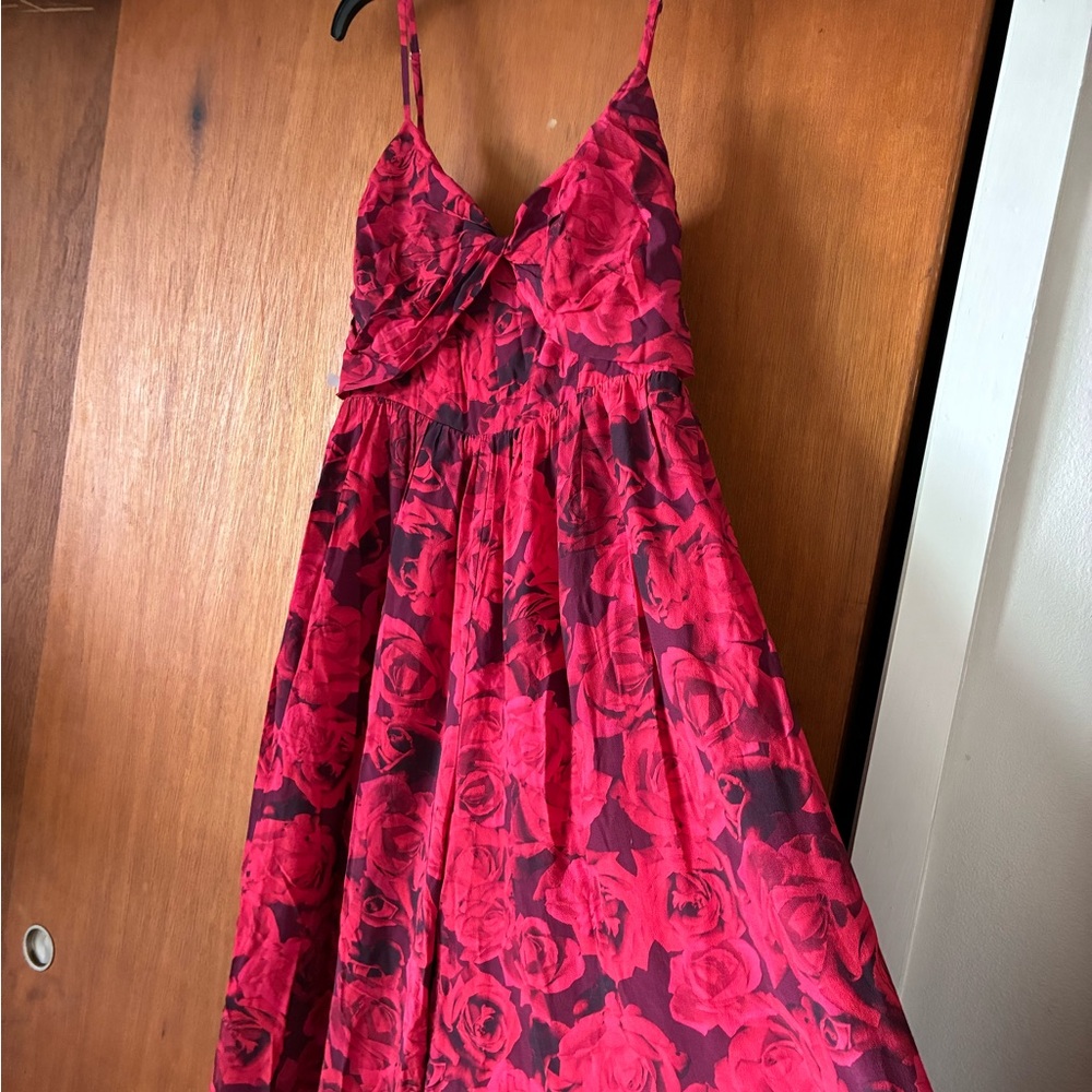 NWT Fame and Partners Red Rose Maxi Jumpsuit - Picture 9 of 12